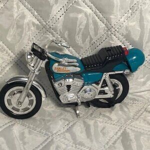 MATCHBOX KIDCO Harley Davidson Motorcycle Vintage 1981 BLUE Pull String 80s Toy